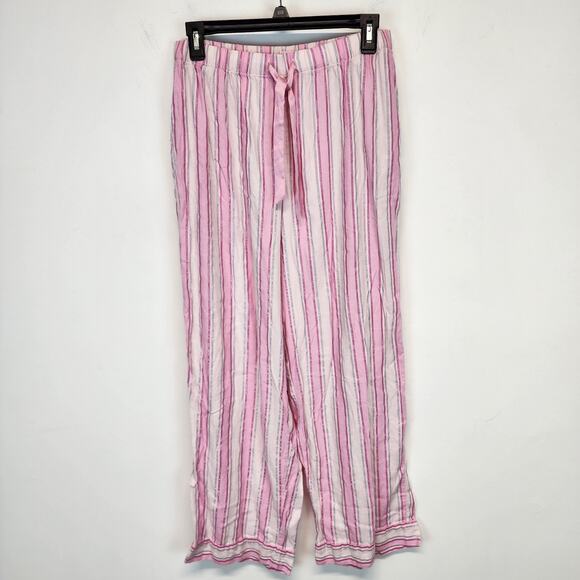 Victoria Secret Pink Metallic Stripe Pajama Set Size M Cotton Modal Blend Iconic - Picture 6 of 15
